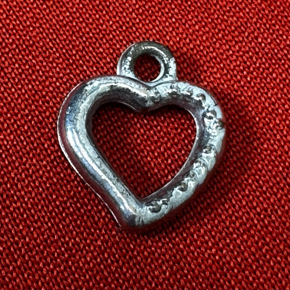 Tibetan Silver Double Sided Ornate Heart Charm‎